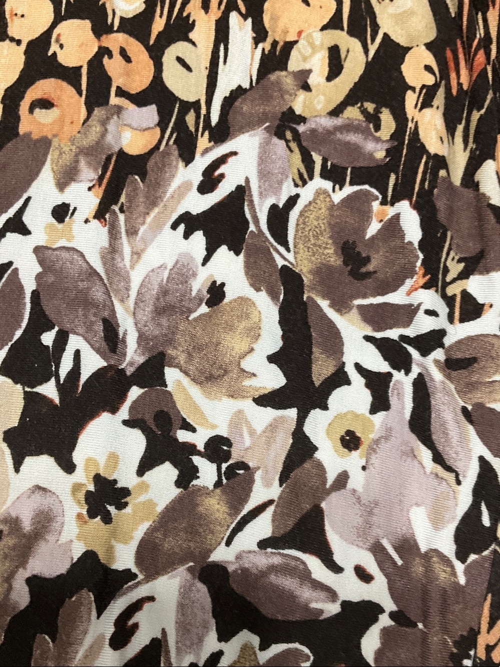 LOGO by Lori Goldstein Brown and Cream Floral Tunic Top - Picture 8 of 10